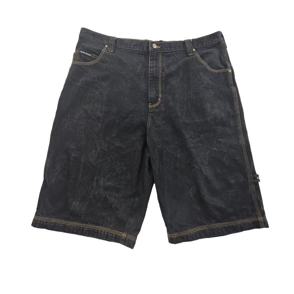 GodBody Denim‎ Carpenter Shorts Men's 42 Black 13.5" Inseam EUC Made in Russia